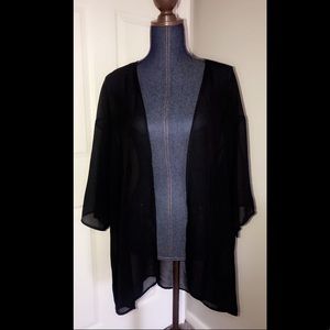 mesh black cardigan